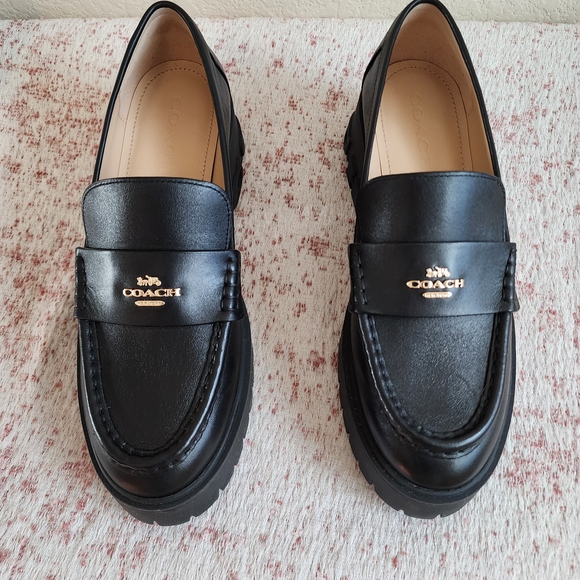 Coach Ruthie's Black Leather Woman's Loafers - Picture 7 of 8